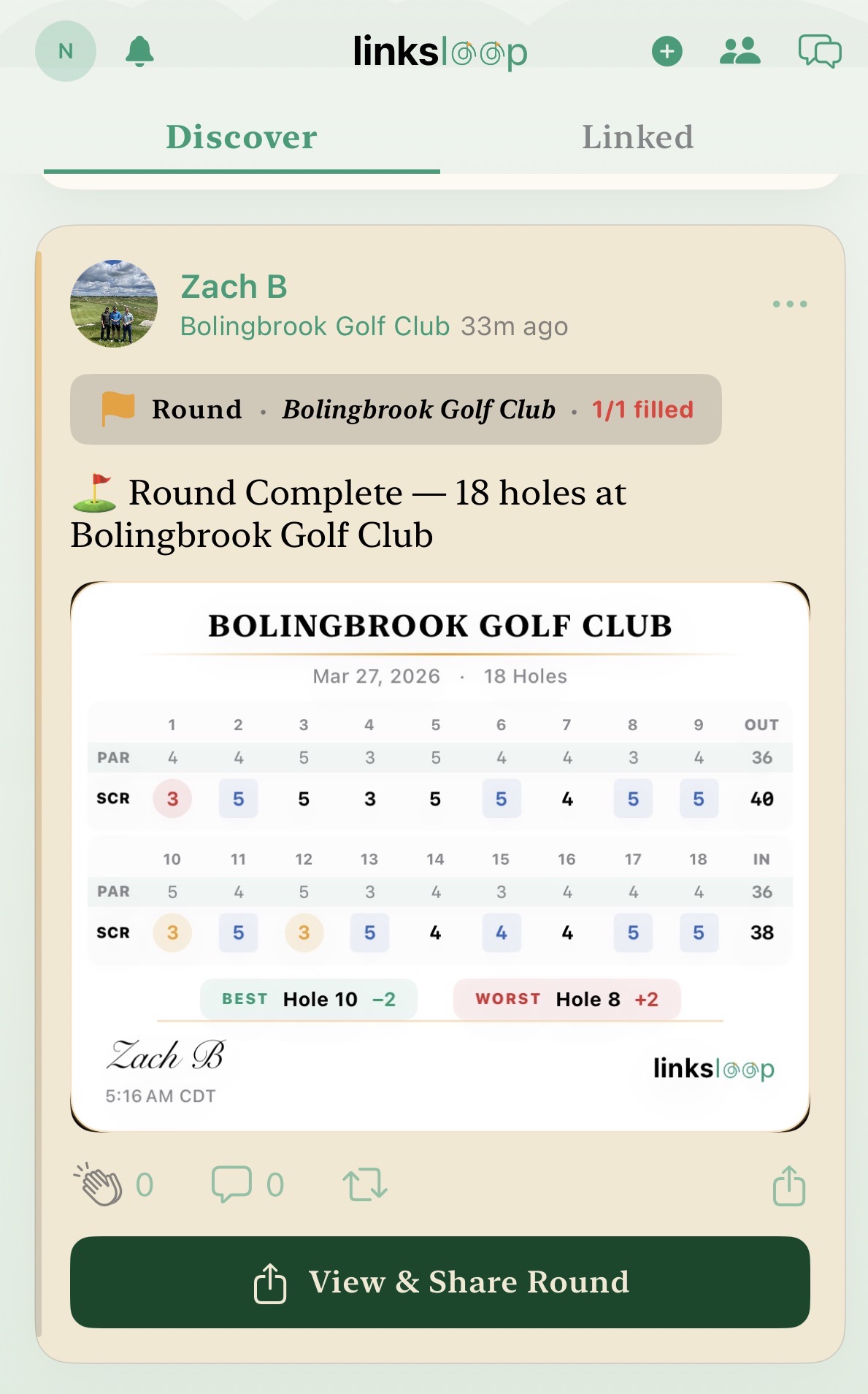 Round recap published to feed